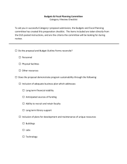Category I Review Checklist
