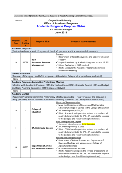 Academic Programs Proposal Status
