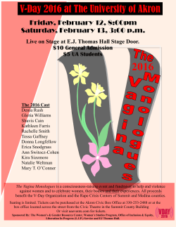 The 2016 Vagina Monologues Flier