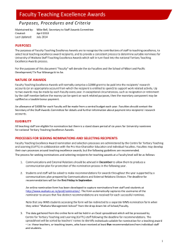 Faculty Teaching Excellence Awards