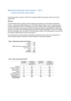 Diversity and Inclusion - Māori and Pacific Peoples Report 2016