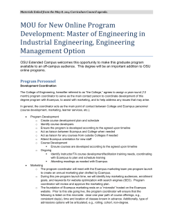 MOU for New Online Program Development: Master of Engineering in Industrial Engineering, Engineering Management Option