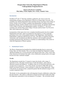 Physics Report of the Review Committee