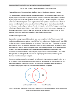 Co-degree Proposal for Review and Discussion