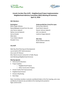 Neighborhood Advisory Committee (NAC) Meeting #3 Summary (4/13/16)