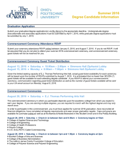 Summer 2016 Degree Candidate Information