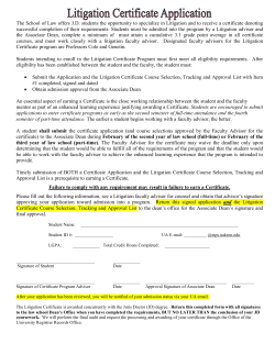Print the Application for the Certificate in Litigation