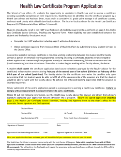 Print the Application for the Certificate in Health Law