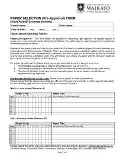 Paper Selection Form
