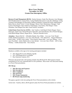 Rogue River 2011 Users Meeting Minutes