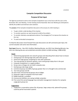Campsite Competition Discussion