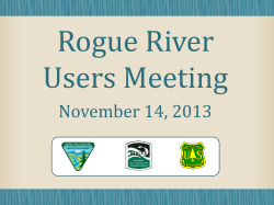 Rogue River Users Meeting SlideShow