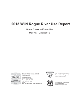2013 Wild Rogue River Use Report