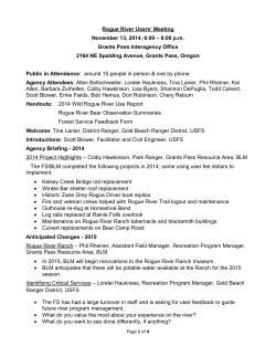 2014 Rogue River User Meeting Notes - final
