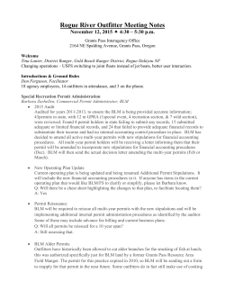 2015 Rogue River Outfitter Meeting Notes - Final