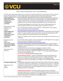 Uniform Guidance Implementation at VCU-Quick Reference Guide #1