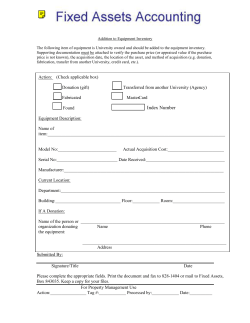 Addition to Equipment Inventory Form (Fillable PDF)