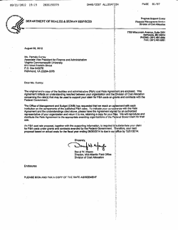 DHHS Rate Agreement FY13