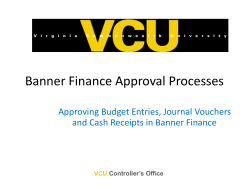 Approve a document (journal voucher, budget entry, encumbrance removal) in Banner Finance?