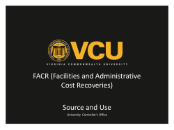 FACR (Facilities and Administrative Cost Recoveries) Source and Use (PDF)