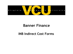 Banner Indirect Cost Forms
