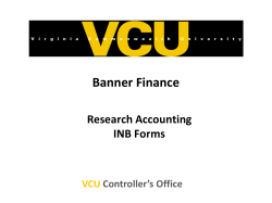 Banner Forms for Research Accounting (Grants Contracts)-A User Guide