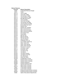 Banner Revenue Accounts