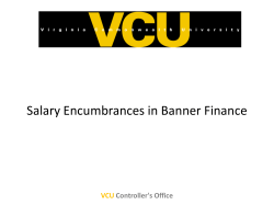 Salary Encumbrances in Banner Finance