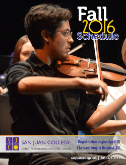 Fall 2016 Class Schedule