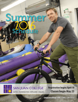 Summer2016 Class Schedule