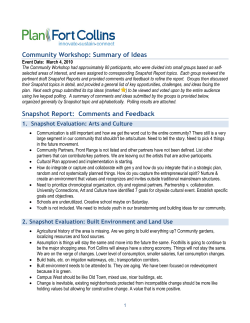 Community Workshop - Group Feedback and Polling Results