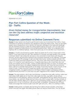 Question of the Week 5. Traffic