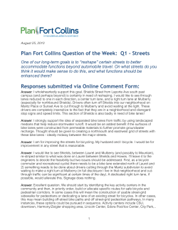 Question of the Week 1. Reshaping Streets