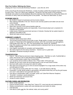 Community Workshop Comments on Refining the Vision