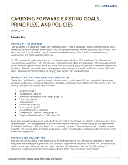 Carrying Forward Existing Goals and Policies