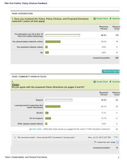 Summary of Feedback Community Workshop Comment Cards and Online Polling Responses