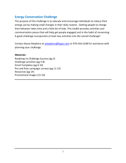 Energy Conservation Challenge Toolkit