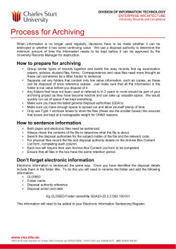 Process for Archiving