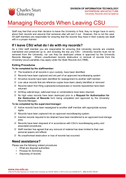 Managing records when leaving CSU