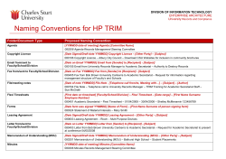 Naming conventions for HP TRIM