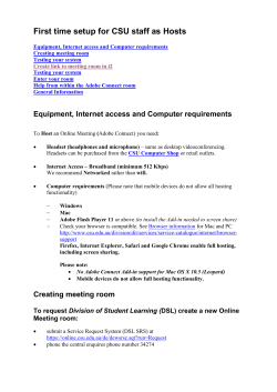 First time setup for CSU staff as Hosts