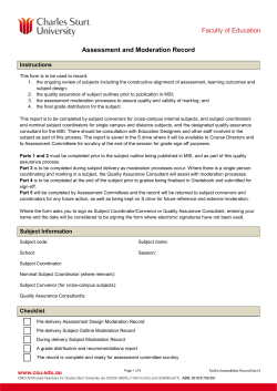 Assessment and Moderation Record
