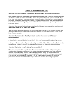 Letter of Recommendation FAQs