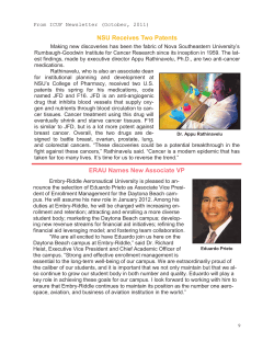 Dr. Rathinavelu Receives Two U.S. Patents for His Anti-cancer Medications