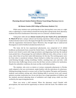 Three NSU College of Pharmacy students, as part of a student medical mission team, bring pharmacy care to Nicaragua during spring break 2012