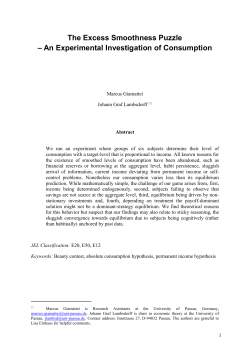 The Excess Smoothness Puzzle: An Experimental Investigation of Consumption