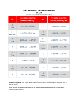 Download Semester 1 Finals Bell Schedule