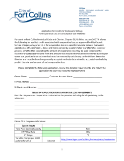 Evaporative Loss Credit Application - Metered