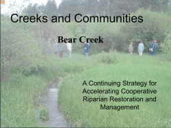 Introduction to Riparian Function: Bear Creek Example