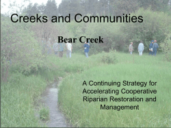 Introduction to Riparian Function: Bear Creek Example